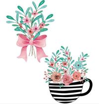 Aplique Decoupage Vaso de Flores Apm4-441 em Mdf 4cm Litoarte Aplique Decoupage Vaso de Flores Apm4-441 em Mdf 4cm Litoarte