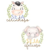 Aplique Decoupage Zebra e Elefante Safari Kit 5 Un. Apm4-509 em Papel e Mdf 4cm Litoarte