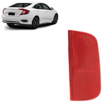 Aplique Defletor Parachoque Traseiro Civic 2017 2018 2019 2020 2021 Rubi Estriada Acrílico