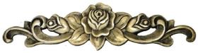 Aplique Em Bronze Móveis Floral Grande 34 X 9 Cômoda Flores - Wilmil