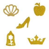 Aplique Em Eva Com Glitter Princesas 5Un - Piffer Aplique Em Eva Com Glitter Princesas 5Un - Piffer