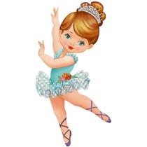 Aplique em Mdf Litoarte Bailarina Vestido Azul - APM8-582 Aplique em Mdf Litoarte Bailarina Vestido Azul - APM8-582