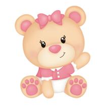 Aplique em Mdf Litoarte Ursinhas Bebês - APM3-218