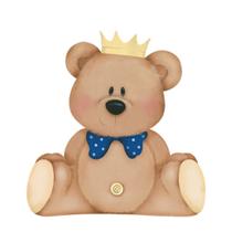 Aplique em Mdf Litoarte Urso Coroa - APM3-174