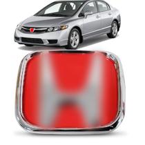 Aplique Emblema Grade Civic 04 A 06 Fit 04 A 08 Vermelho