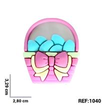Aplique emborrachado kit 10 unidades Cesta com ovos de páscoa REF: 1040