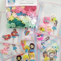 Aplique Emborrachado Mistos 25 Peças + 200 Mini Flores Candy
