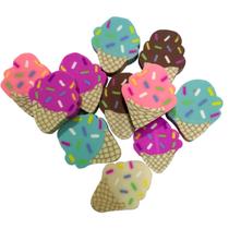 Aplique entremeio emborrachado sorvete 19x25mm para prendedor de chupeta chaveiro 10un