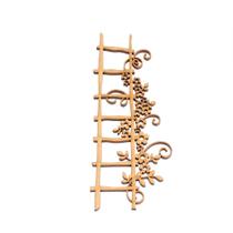 Aplique Escadas Floridas Decoração Artesanato Cenário MDF Cru C/ 2 Peças