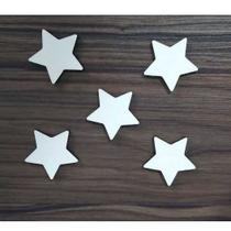 Aplique Estrela 10cm MDF Branco para Artesanato - Pacote com 10 Unidades