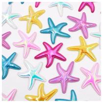 Aplique estrelinha 50mm multicolor pct c/6 unidades
