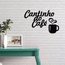 Aplique Frase de Parede Cantinho Do Café Com Xícara e Fumaça Decoração Cozinha Sala Lindo Preto Quadro MDF