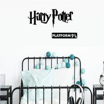 Aplique Frase Nome Mdf Harry Potter Placa Plataforma 9 3/4 Preto Fosco Decorativo Quarto Sala Enfeite Parede - MongArte Decor