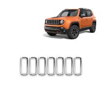 Aplique Friso Moldura Grade Renegade 2015 2016 2017 2018 Kit Cromado