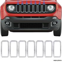 Aplique Grade Frontal Dianteira Jeep Renegade 2015 2016 2017 2018 7 Peças