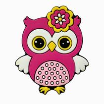 Aplique Kit 10 Peças Coruja Rosa Emborrachado