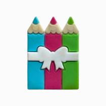 Aplique Kit 10 Peças Lapis Colorido Emborrachado