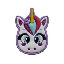Aplique Kit 10 Peças Rosto Unicornio Emborrachado