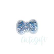 Aplique Laço Azul com Glitter - 2 unidades - Rizzo Aplique Laço Azul com Glitter - 2 unidades - Rizzo