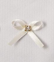 Aplique Laço Cetim Com Strass Rovitex Aviamentos Bege