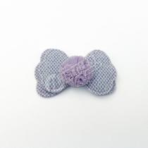 Aplique Laço Duplo C/ Pompom Lilás em Poliester 4,5x3cm - 2 unidades