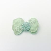 Aplique Laço Duplo C/ Pompom Verde em Poliester 4,5x3cm - 2 unidades