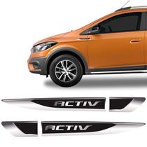 Aplique Lateral Activ Onix e Spin Emblema Cromado Resinado Aplique Lateral Activ Onix e Spin Emblema Cromado Resinado
