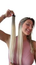 Aplique Lateral p/ Volume Tic Tac Loiro Cabelo Humano 65cm 2 Mechas