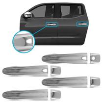 Aplique Maçaneta Cromado Com Furo Keyless Frontier 2017 a 2021 4 Peças
