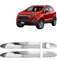 Aplique Maçaneta Ecosport Fiesta Ka 2012 A 2017 Cromada 4p