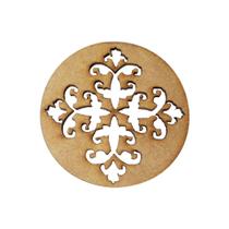 Aplique Mandala Modelo 20 5cm Mdf Madeira Cru