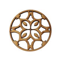 Aplique Mandala Modelo 22 5cm Mdf Madeira Cru Aplique Mandala Modelo 22 5cm Mdf Madeira Cru