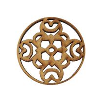 Aplique Mandala Modelo 24 5cm Mdf Madeira Cru Aplique Mandala Modelo 24 5cm Mdf Madeira Cru