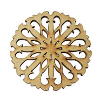 Aplique Mandala Modelo 27 5cm Mdf Madeira Cru