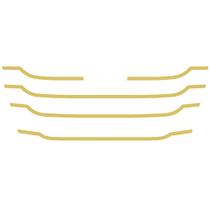 Aplique Máscara Grade Para MB Actros Mega Space Dourado