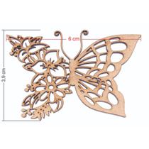 Aplique Mdf Borboleta Floresça Recorte Laser 4 Peças Decoração Artesanato Aplique Mdf Borboleta Floresça Recorte Laser 4 Peças Decoração Artesanato