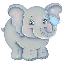 Aplique MDF e Papel Litoarte 8 cm - Modelo APM8-812 Elefante