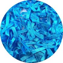 Aplique Mini Laço Cetim 4mm Azul 80un 8g Lembrancinha