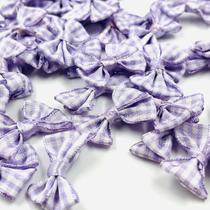 Aplique Mini Laço Cetim Lilás 35x29mm 50pçs 15g Poliéster