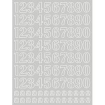 Aplique Numerais LT - Papel Laminado - Prata 96 Números