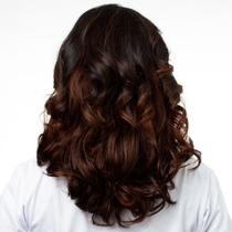 Aplique Ondulado Hairdo 45cm Chocolate Com Mechas Cobre