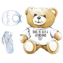 Aplique Papel Decoupage em Mdf Kit 5 Un. Apm6-021 Menino Urso Baby 6cm Litoarte
