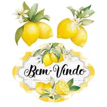 Aplique Papel Decoupage em Mdf Kit 5 Un. Apm6-023 Limões 6cm Litoarte