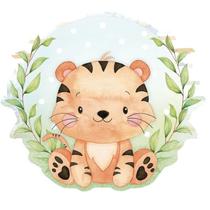 Aplique Papel Decoupage em Mdf Safari Tigre Kit 5 Un. Apm12-158 12cm Litoarte