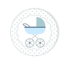 Aplique Papieri Bebê Carrinho Azul Com 40 Unidades Ap041pt - Papieri