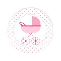Aplique Papieri Bebê Carrinho Rosa Com 40 Unidades Ap001pt - Papieri