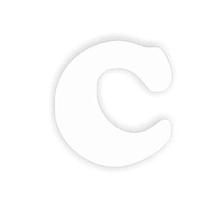 Aplique Papieri Letra c Branca Com 40 Unidades Ap102pt - Papieri