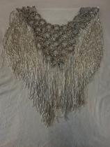 Aplique para corpo de vestido bordado com franja