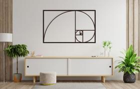 Aplique Parede Sequencia Fibonacci 60cm Da Vinci Proporção Áurea - Império das Artes