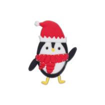 Aplique Pinguim C/ Gorro Natal Silicone - 3,5cm - 4 Un - Artegift - Rizzo